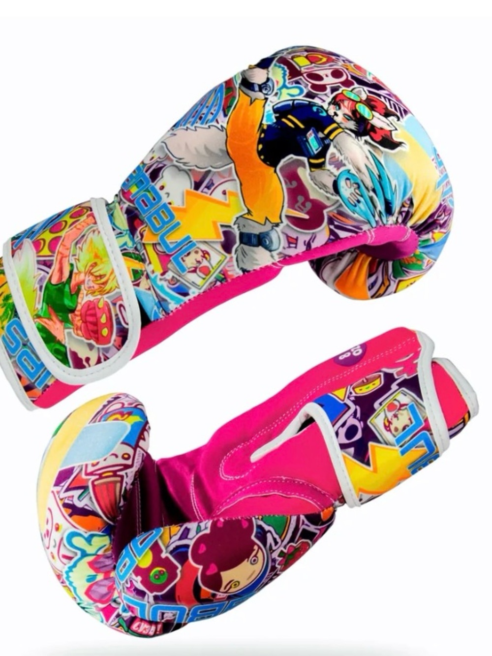Kids Colorful Graphic Boxing Gloves - Pink Multi